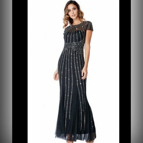 Long skinny black Elegence gown - Picture 11 of 11